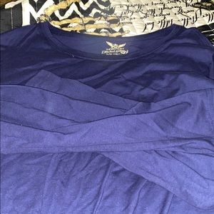 Navy blue long sleeve T-shirt